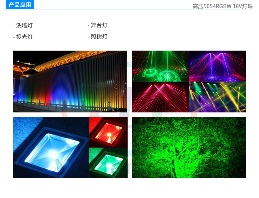 高壓5054RGBW燈珠-18V產品應用